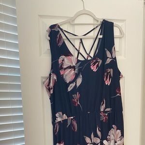 Maurices Maxi Floral Navy Dress